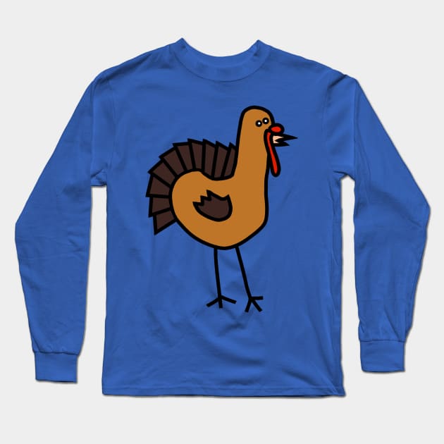 Turkey Time Thanksgiving Animals Long Sleeve T-Shirt by ellenhenryart